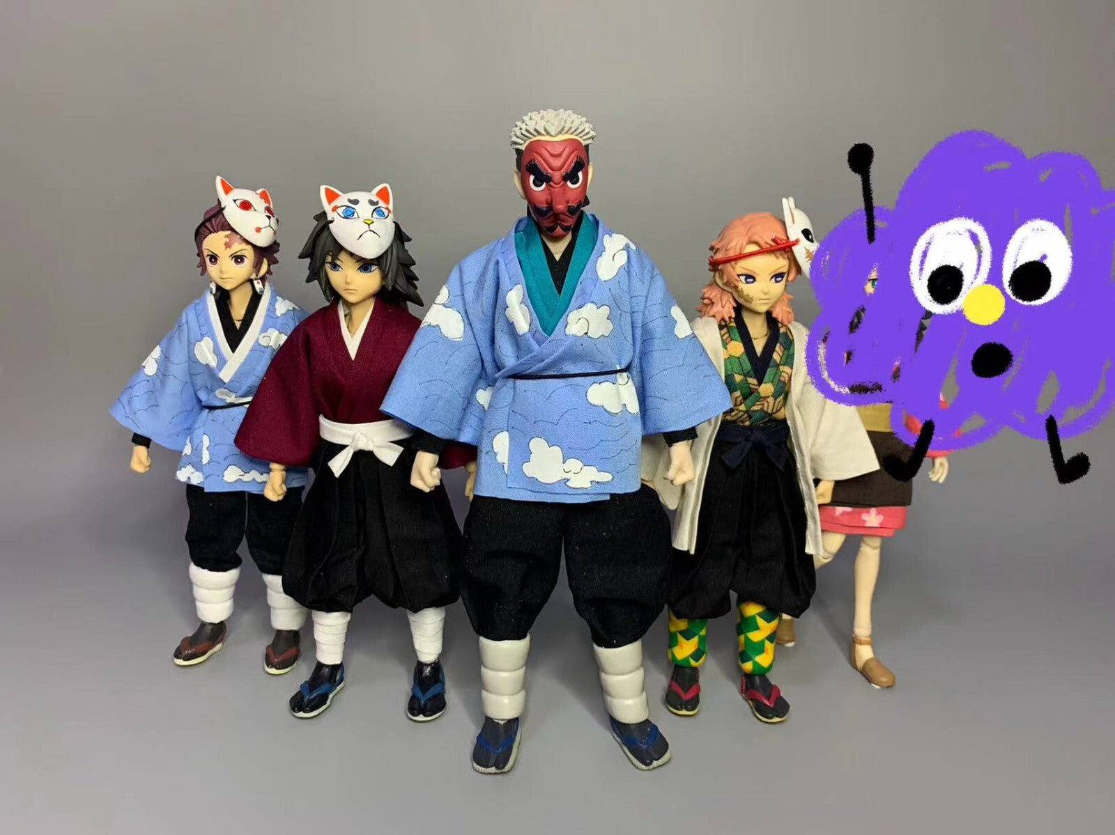 custom 1/12 Demon Slayer  4 pcs    figure