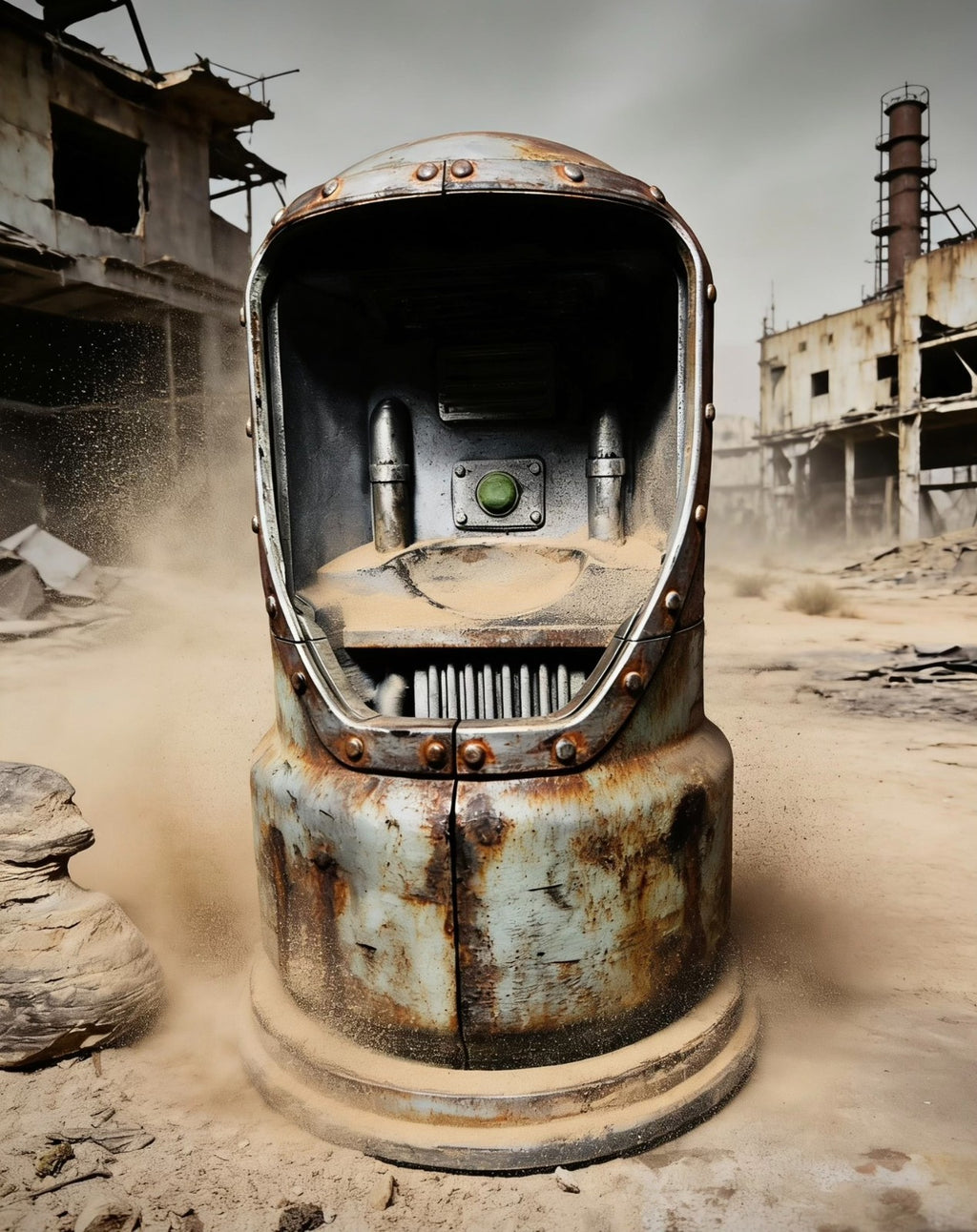 custom   1/6  Cyberpunk wastland  fallout  resin robber and shelter  40cm
