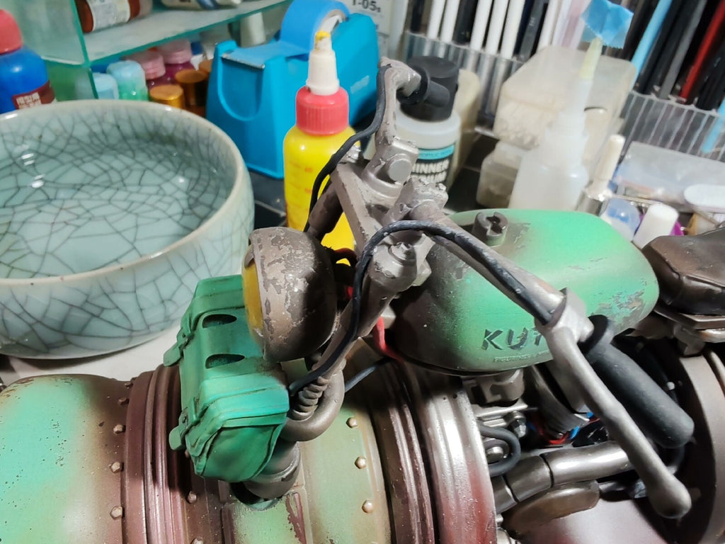 custom 1/6 Cyberpunk wastland resin Steam motorcycle figure 30cm