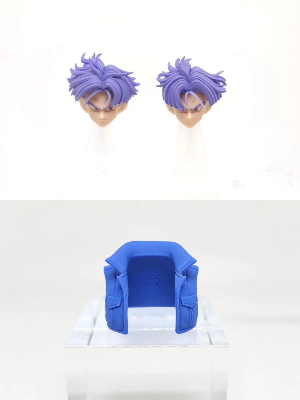 CUSTOM  dragonball shf trunks head  2 head and one vest