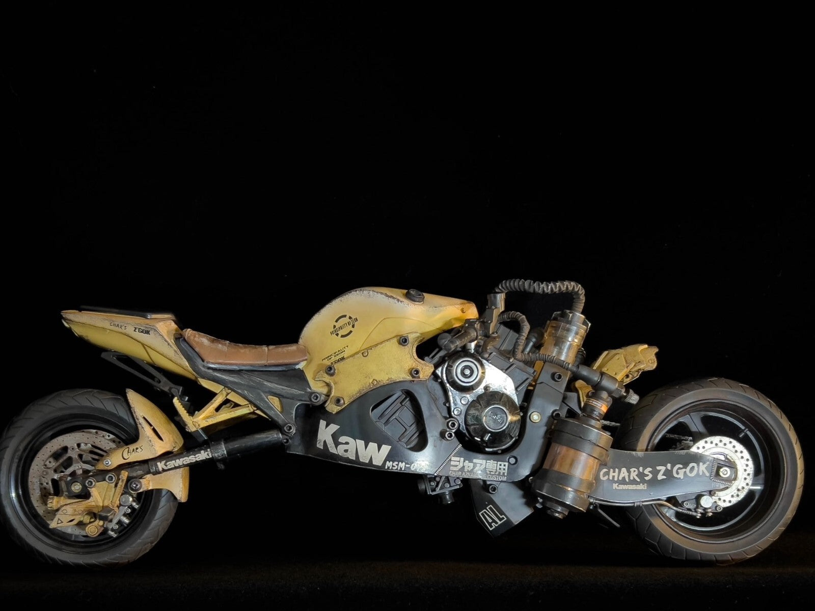 custom 1/6 Cyberpunk wastland  moto figure 40cm
