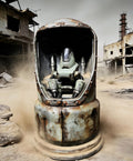 custom   1/6  Cyberpunk wastland  fallout  resin robber and shelter  40cm