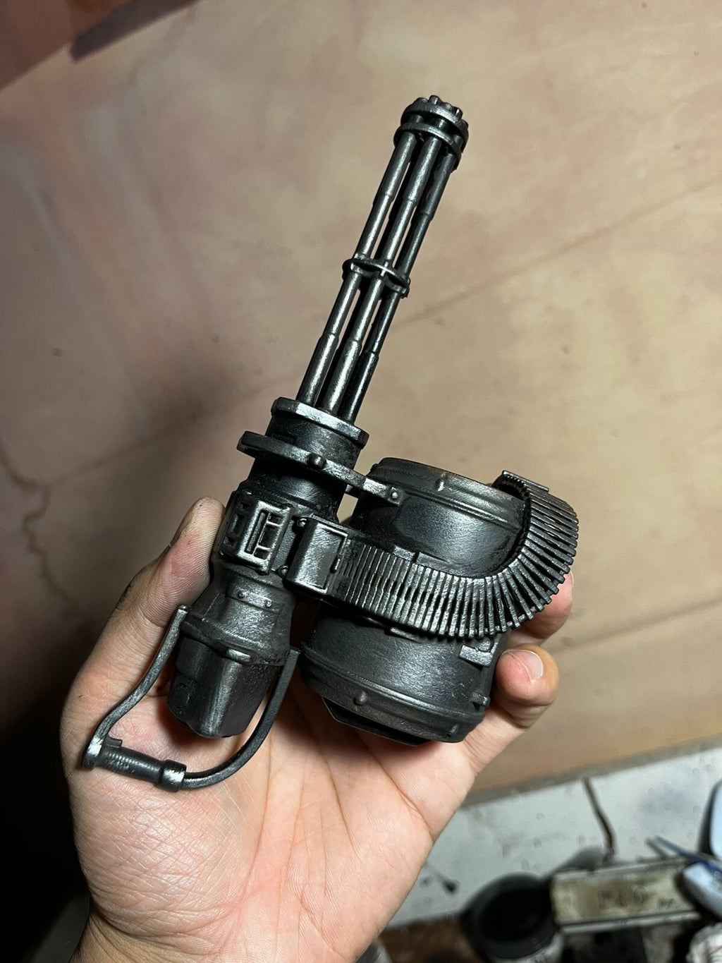 custom 1/6 Cyberpunk wastland  Gatling Gun  for fallout t60 t51 x01