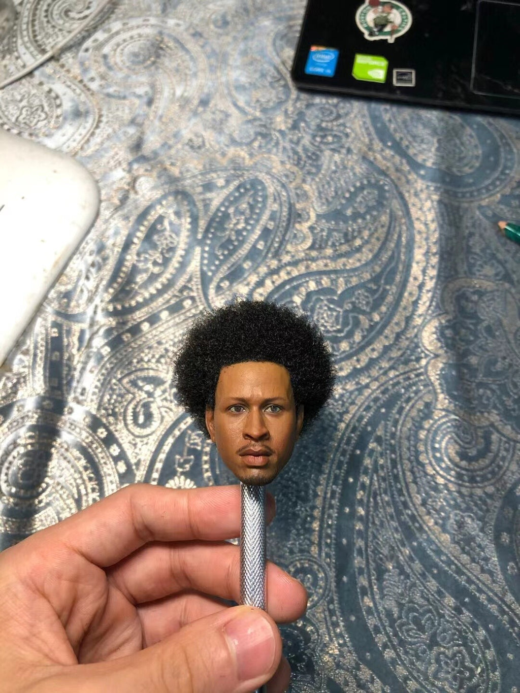 custom 1/6 scale Allen Iverson head Model for 12'' Action Figure