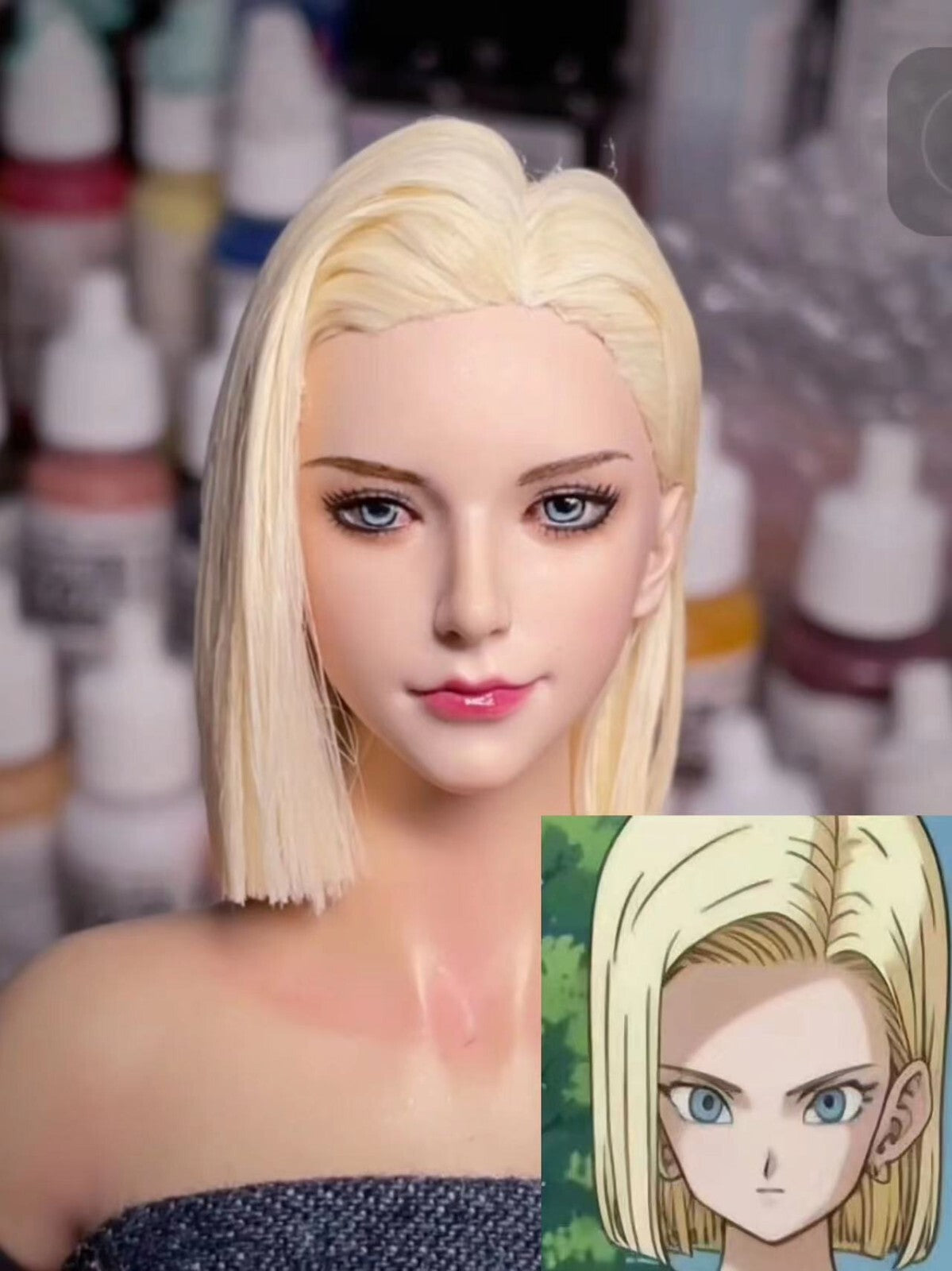 CUSTOM 1/6 dragonball Android 18 head for 12 inch figure