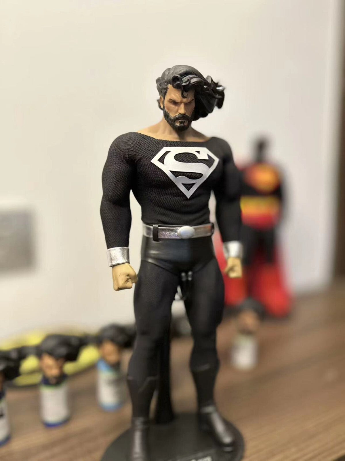custom black superman suit for 12 inch Action Figure 1/6 scale